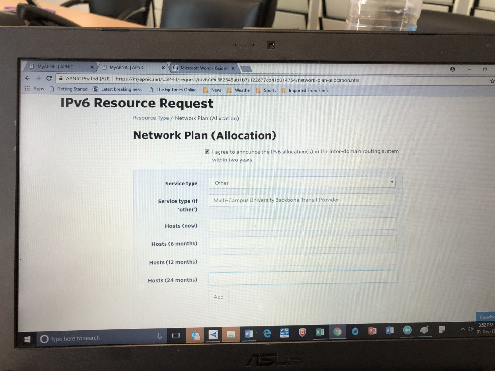 IPv6 resource form